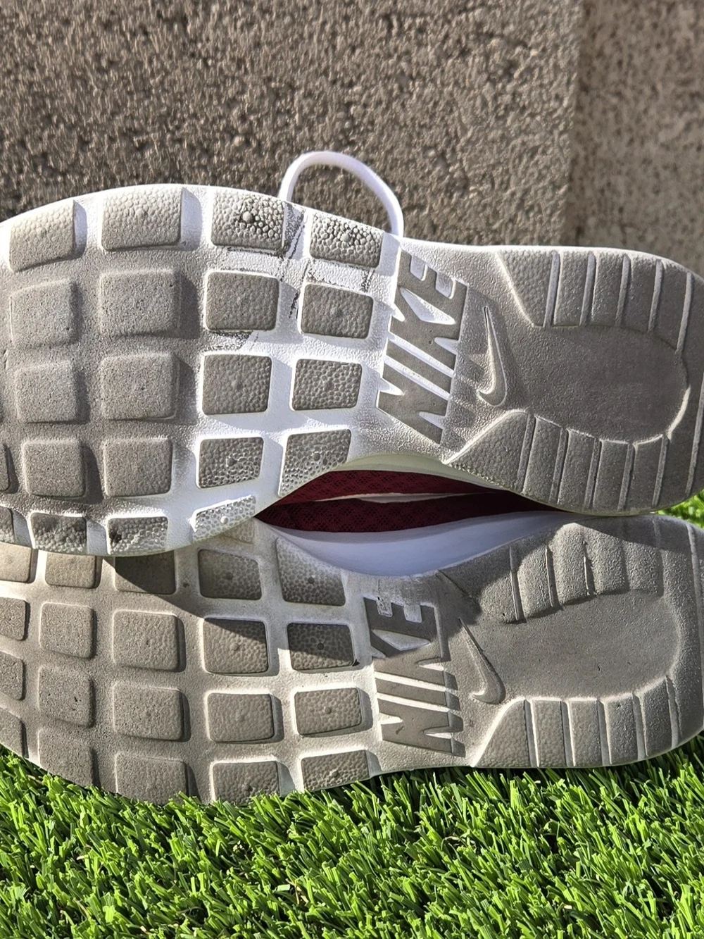 Red Women's Athletic Sneakers with White Accents Size 6.5